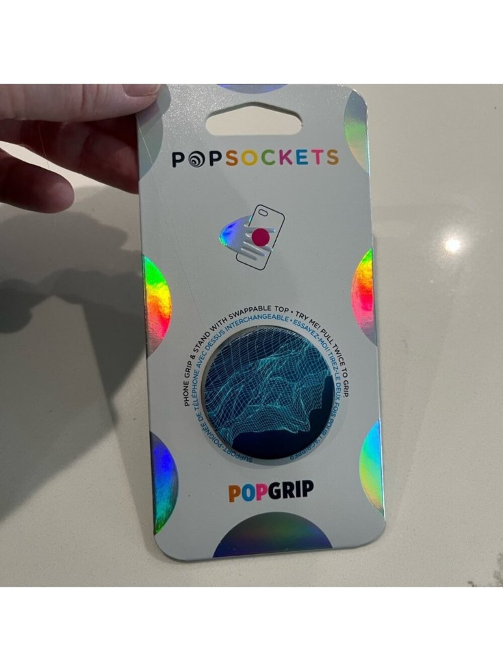 PopSocket POPGRIP Blue Holographic Top Phone Grip
